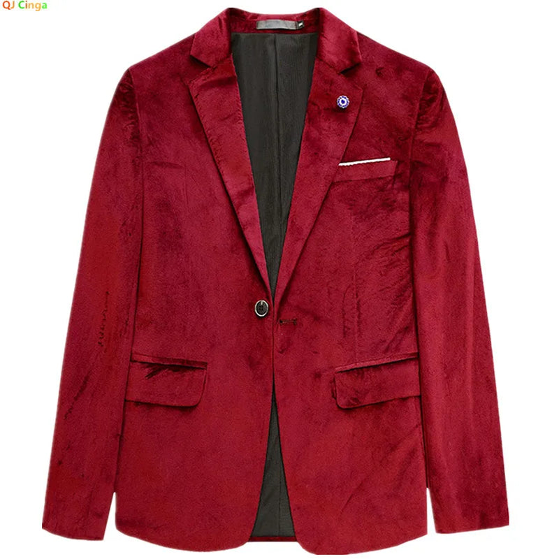 2026 New Stylish Red Mens Slim Fit Casual Blazers Green or Black Optioned Business Leisure Blue Suit Jacket, Asian Size M-4XL