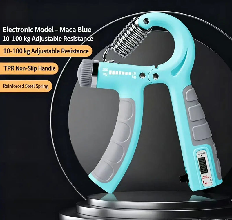 Adjustable Electronic Counting Grip Strength Device 10-100kg, Suitable for Male and Female Muscle Exercise and Fitness, Hand Str