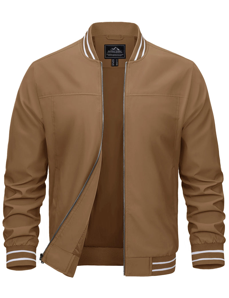 TACVASEN Mens Lightweight Waterproof Bike Jackets Windproof Warm Outdoor Jackets Spring Fall Zip Up Coat With Pockets