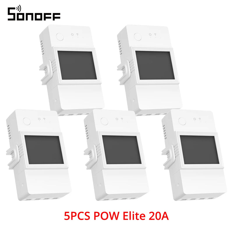 SONOFF POWR3 16A/20A WiFi Smart Switch 1-5PCS ESP32 Chip Energy Saving LCD Monitoring via eWeLink Works With Alexa Google IFTTT