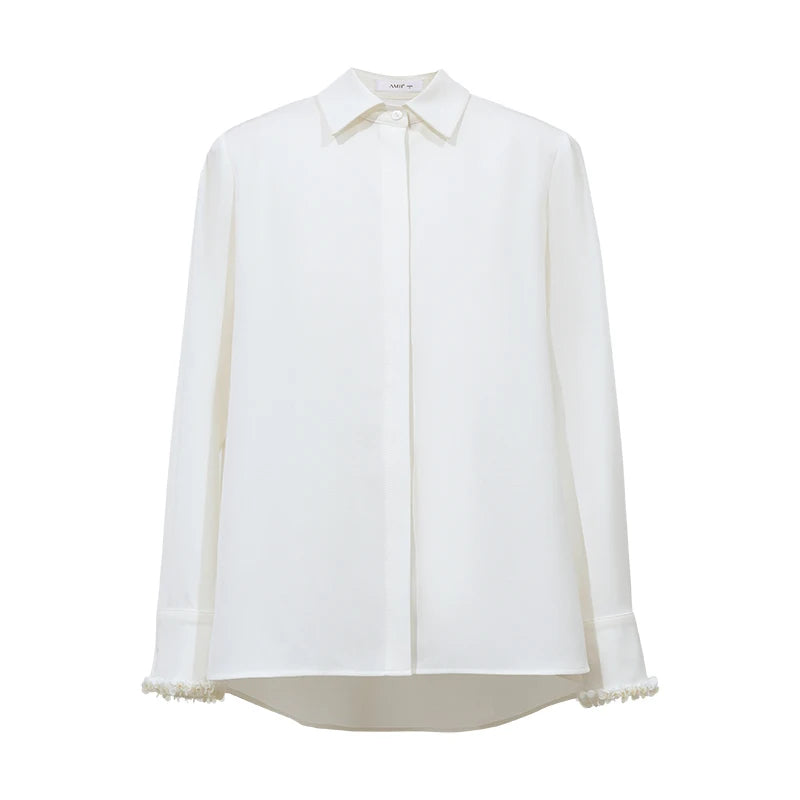 Amii Oversized Long Sleeve Shirt Lapel Collar Tunic Top Minimalist Casual Blouse 2026 Autumn Women's Blouses And Shirts 12623115