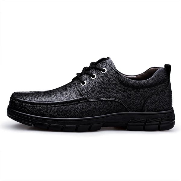 Men's Genuine Leather Casual Oxford Shoes Lace‑Up Thick Sole Non‑Slip Comfort Business Dress Walking Shoes Big Sizes 48 49 50