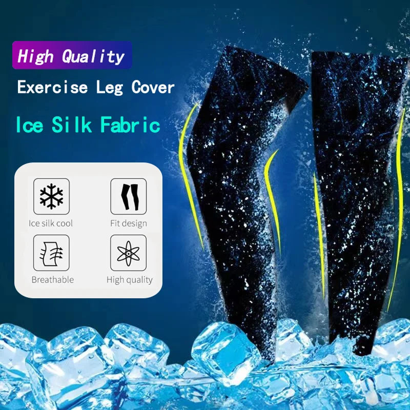 Mieyco Men Summer Ice Silk Leggings UV Sun Protection Leg Covers for Cycling Running Outdoor Sports Perneras Ciclismo Hombre