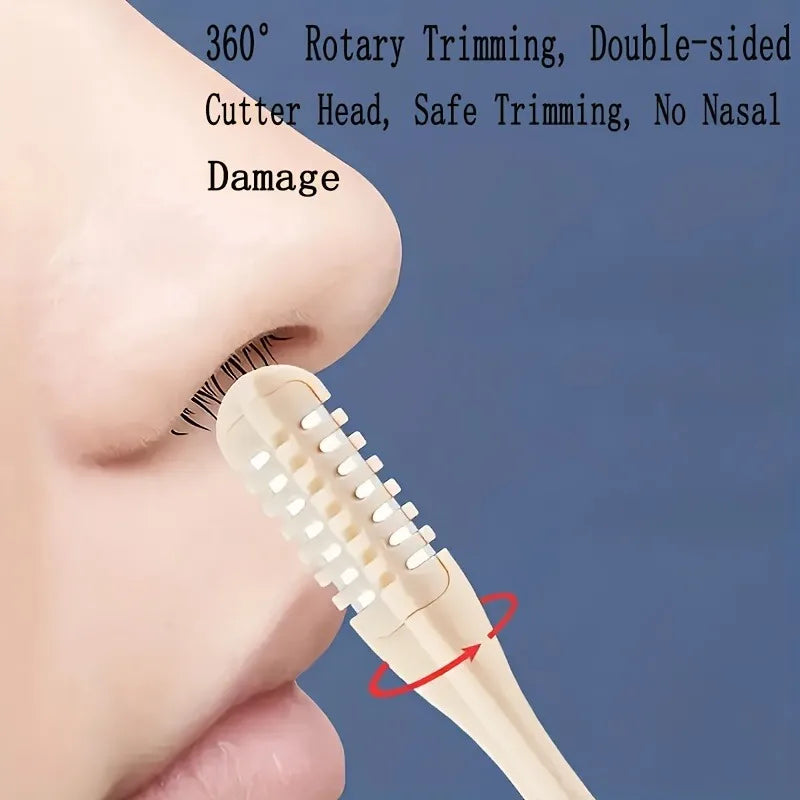 1/2pcs Manual Nose Hair Trimmer Set. 360° Rotating Trimmer, Double-Sided Blade,  Easy to Clean, Made of Plastic Material