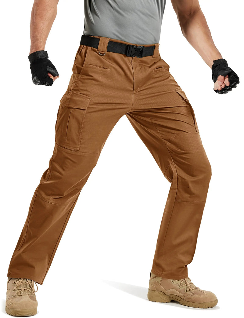 TACVASEN Men's Tactical Cargo Pants Ripstop Waterproof Work Trousers Lightweight Stretch Outdoor With 8 Pockets Bottoms Pants