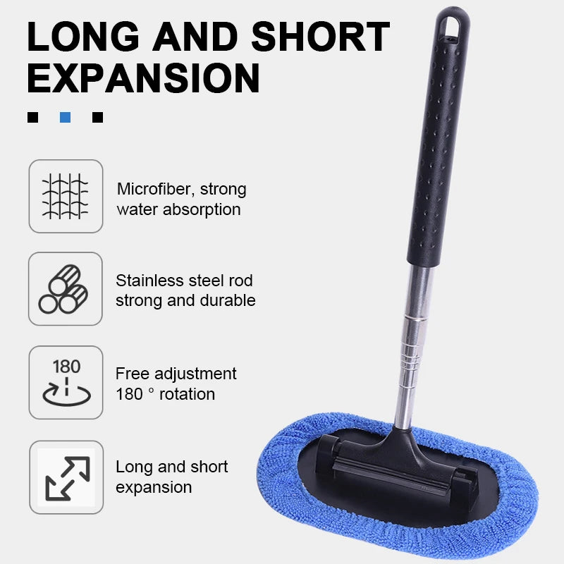 SEAMETAL Car Window Cleaner Brush Set Telescopic Auto Windshield Glass Cleaning Tool Kits Car Clean Gadgets for Car Accessories