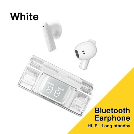 Essager TWS Wireless Earphones HiFi 4D Stereo Bluetooth Headphone With Mic Touch Control Earbud With Charging Case Power Display White Earphone CN