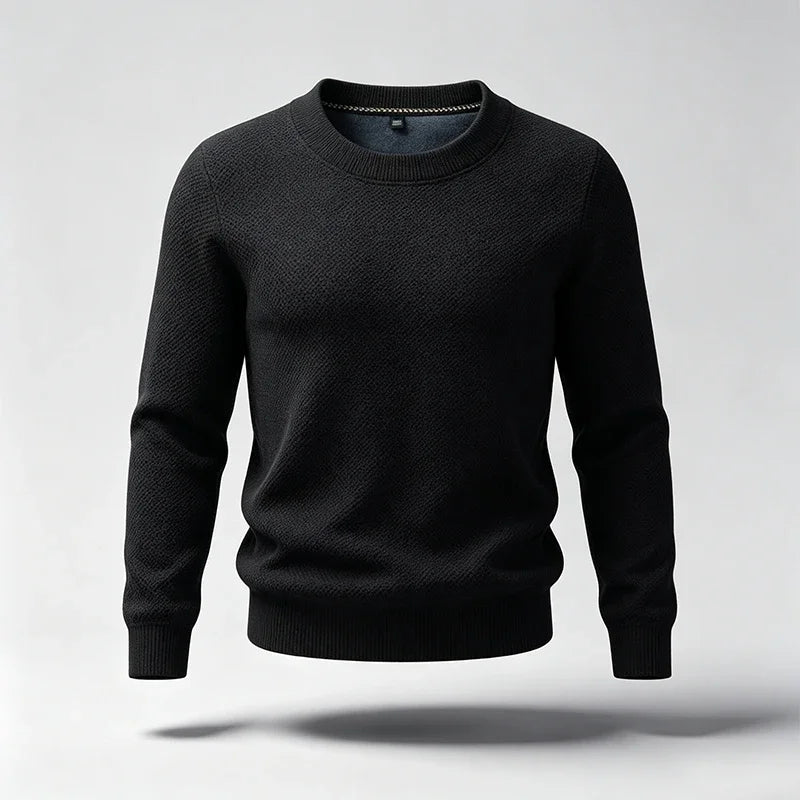 New Arrival Mens Crew Neck Knit Sweater Thick Soft Textured Knit Material Slim Cut Long Sleeve Autumn Winter Outer Tops