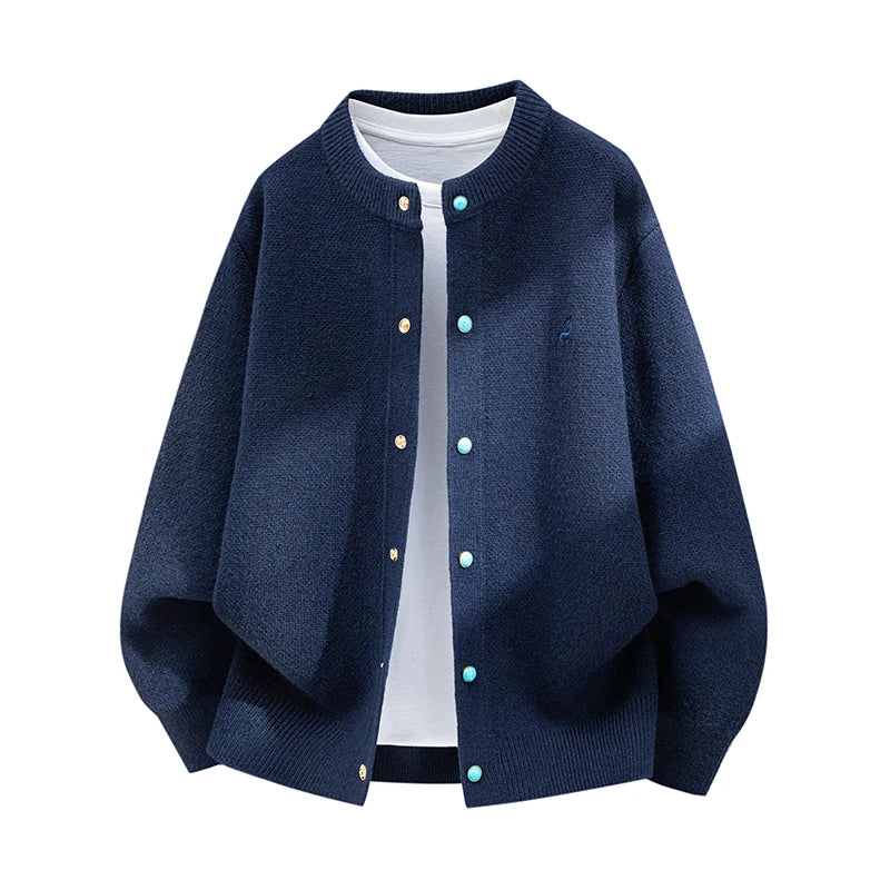 Luxury Man Long-Sleeved Knitwear Single-Breasted Exquisite Pattern Embroidery Autumn Winter New Cardigan Leisure Men's Clothing