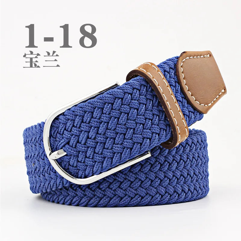 105cm Stretch Woven Belt, Unisex Canvas Belts Fashion Casual Student Belt Women Cinturon Male Waistband.