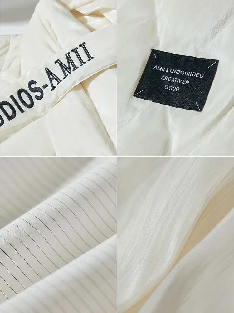 អាវក្រៅ AMII Minimalist រដូវរងាឆ្នាំ ២០២៤ ថ្មីសម្រាប់នារី ក V ពណ៌ស្រស់ឆើតឆាយ មានក្រមាប៉ាក់អក្សរ Rhombus Down Jacket 12444050