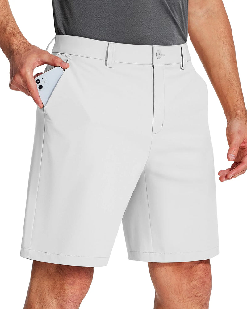 TACVASEN Golf Quick Dry Shorts Men Stretch Lighyweight Dress Work Casual Shorts with 4 Pockets Flat Front Hiking Shorts 9 Inch