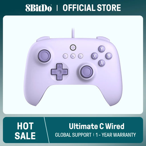 8BitDo - Ultimate C Wired Gaming Controller for PC, Windows 10, 11, Steam Deck, Raspberry Pi, Android