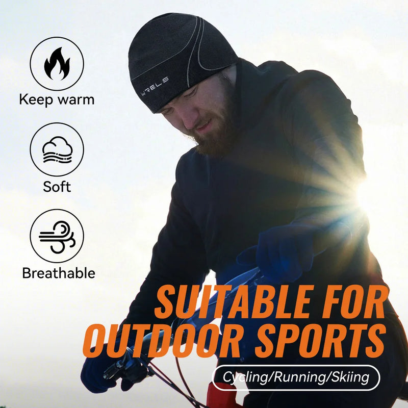 WRELS Winter Helmet Liner Skull Cap Thermal Hat Beanie Cycling Under Liner Watch Cap Beanie Lightweight Running Skull Hat