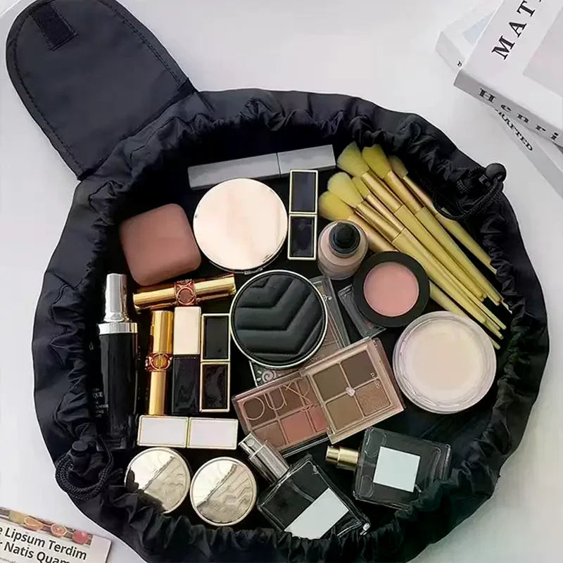 1pc Women Drawstring Cosmetic Bag Travel Storage Makeup Bag Portable Waterproof Toiletry Case,Washing Bag Makeup Pouch Bags