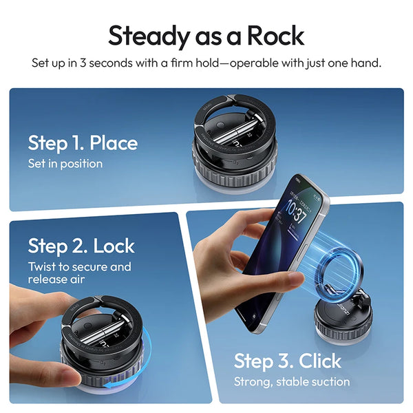 ជើងទ្រ រថយន្ត Ulanzi MA40 MagLock Suction Cup Mount សម្រាប់ ទូរសព្ទ ដៃ iPhone 17 16 Pro Max Android ជាមួយ នឹង ការ លៃតម្រូវ 3-Axis បង្វិល 360°