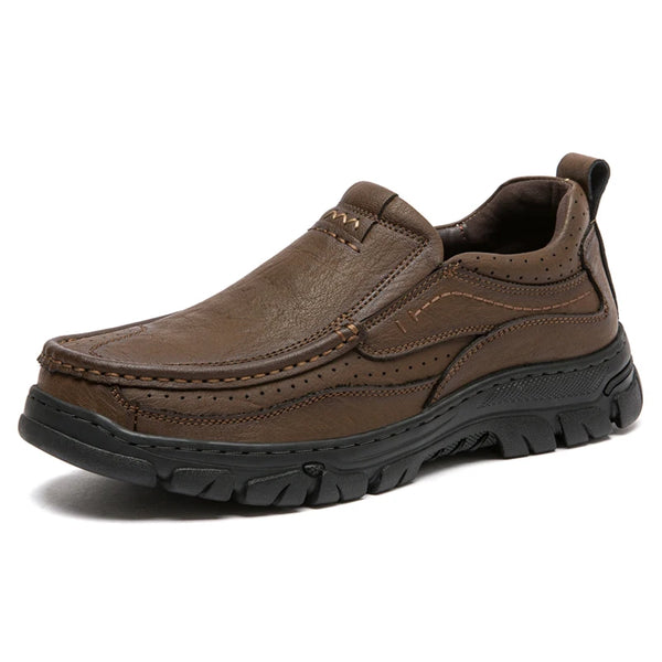 Mens Slip On Leather Shoes Men Outdoor Casual Shoes Oxfords Handmade Shoes 38-46 Dropshipping