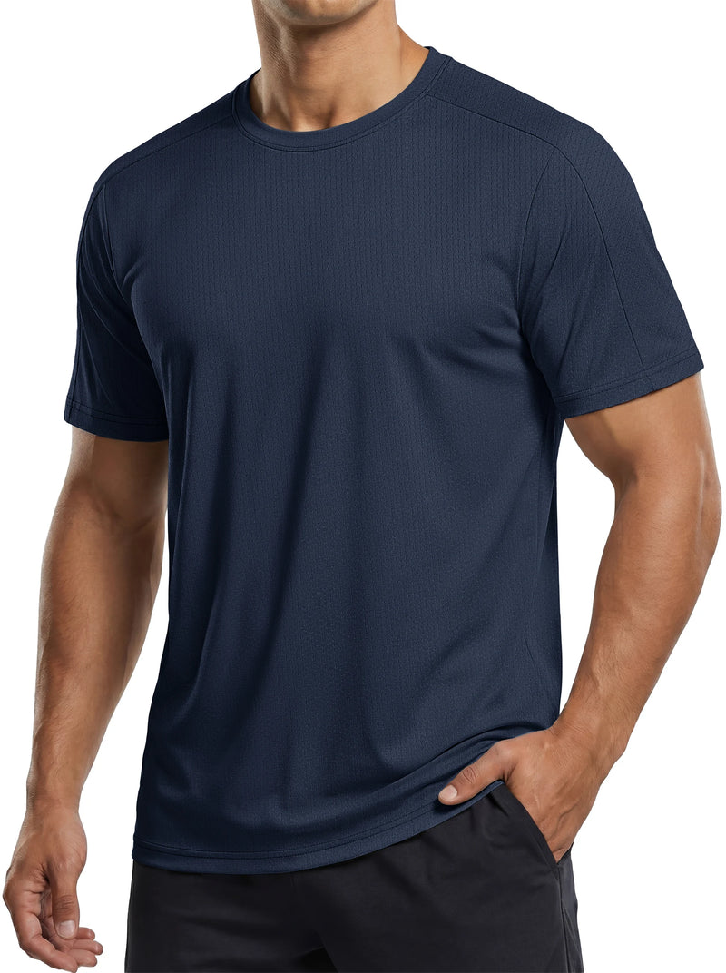 TACVASEN Mens Workout Shirts Mesh Cool Athletic Dry Fit Short Sleeve Running T-Shirts Gym Moisture Wicking Performance Tee Tops