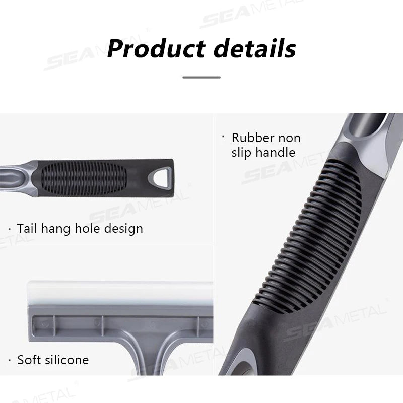 SEAMETAL Silicone Car Window Glass Scraper Car Windshield Cleaning Squeegee Water Wiper for Shower Doors Bathroom Car Window