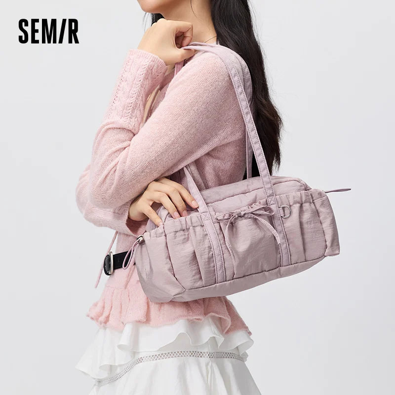 Semir Women Shoulder Bag Lightweight Cylinder Shape Bow Detail Underarm Urban Casual Daily Carry Bag Daily Wear 2026