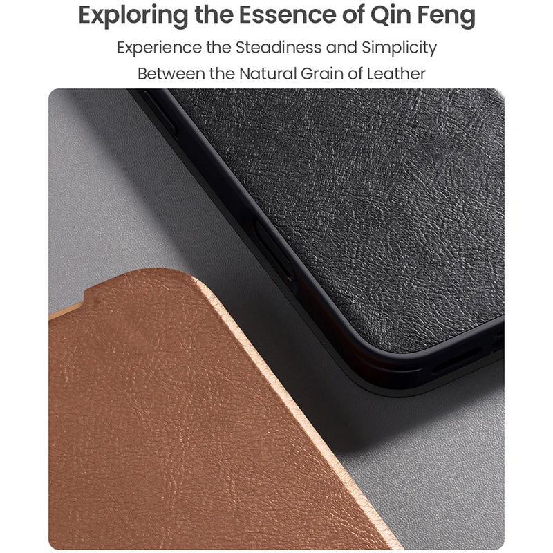 NILLKIN For iPhone 17 Pro Max Case Qin Pro Leather Flip Case Card Pocket for iPhone 17 Air for iPhone 17 Cover With Lens Holder