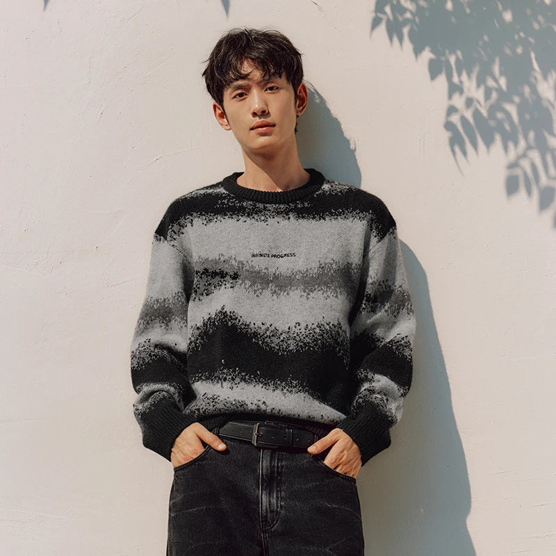 Semir Men Knit Sweater Letter Embroidery Loose Fit Crew Neck Traditional Style 2026 New Winter Daily Wear Urban Casual Style