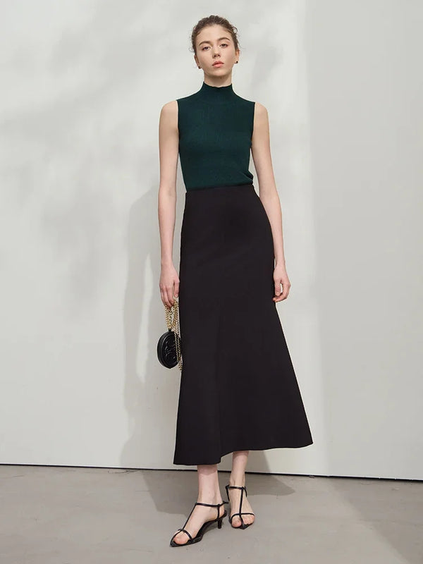AMII Minimalist Skirt Mermaid For Women 2026 Summer New Elegant Office Lady Solid Mid Length Slim Thin Elastic Skirts 12521065