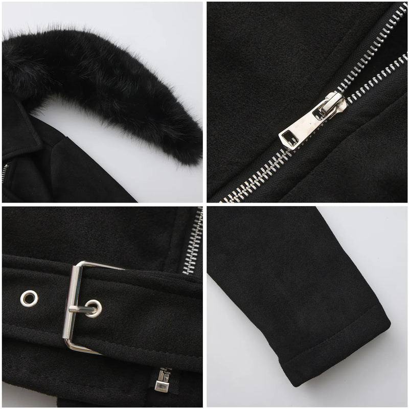 New Fall/winter Women's Loose-fitting, Warm Jackets; Short Coats with Detachable Fur Collars;Available in Black,Gray,Brown,Pink.