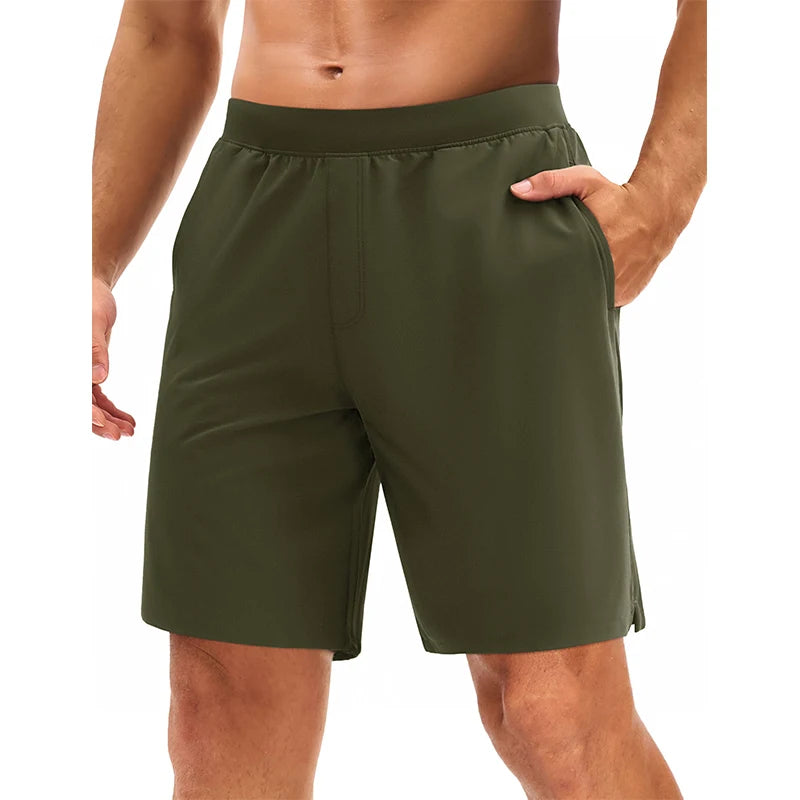 TACVASEN Men's UPF 50+ Athletic Running Shorts 8 inches Quick Dry Lightweight Workout Gym Sports Hiking Shorts with 3 Pockets