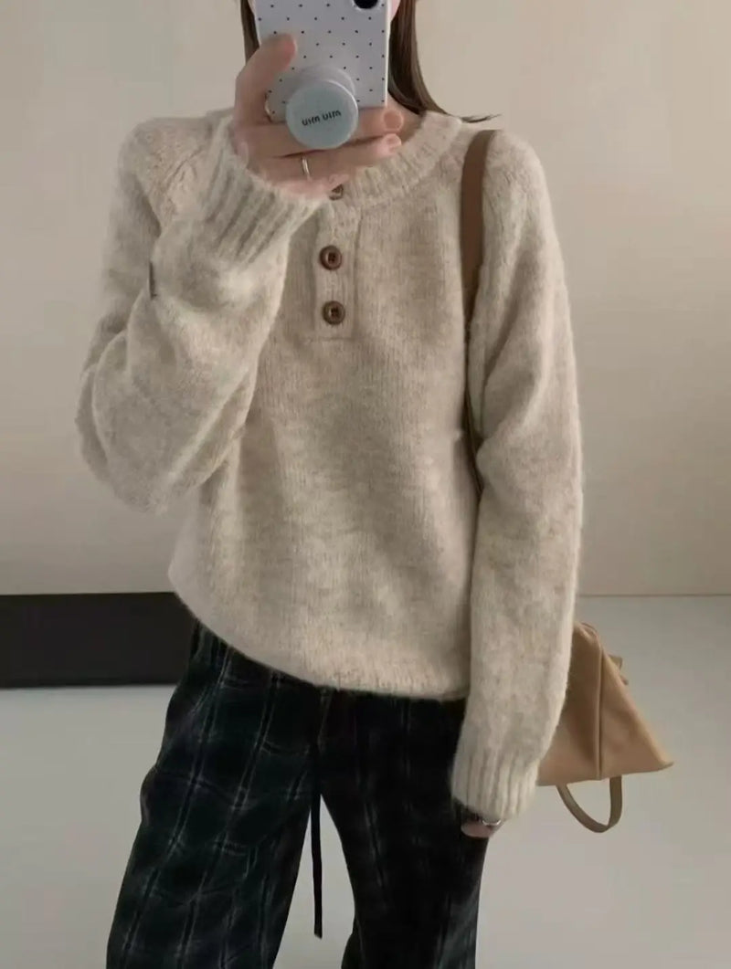 Korean Woman Clothes New Autumn Winter Knitwear Tops Long Sleeve Warm Pullover Blouse Spring Sweater For Women Knit Jumper