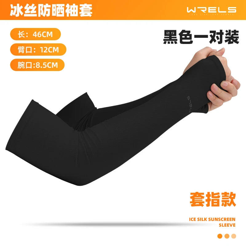 WRELS Ice Silk Sports Arm Sleeves Cycling Sun UV Protection Outdoor  Sports MTB Road Bike Sleeves Volleyball Running Unisex