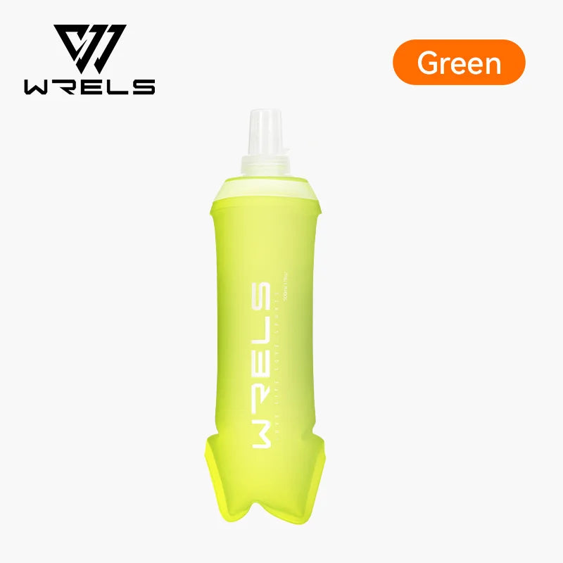 WRELS TPU Soft Folding Water Bottle BPA-Free Collapsible Flask Running Camping Hiking Travel Convenient Lightweight Water Bottle