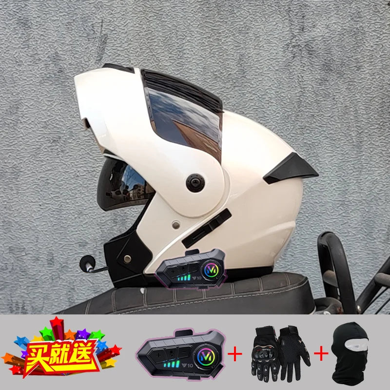 Motorcycle Bluetooth Helmet High Quality Flip Helmet Abs Full Face Motorcycle Helmet Racing Helmet Dot Approved