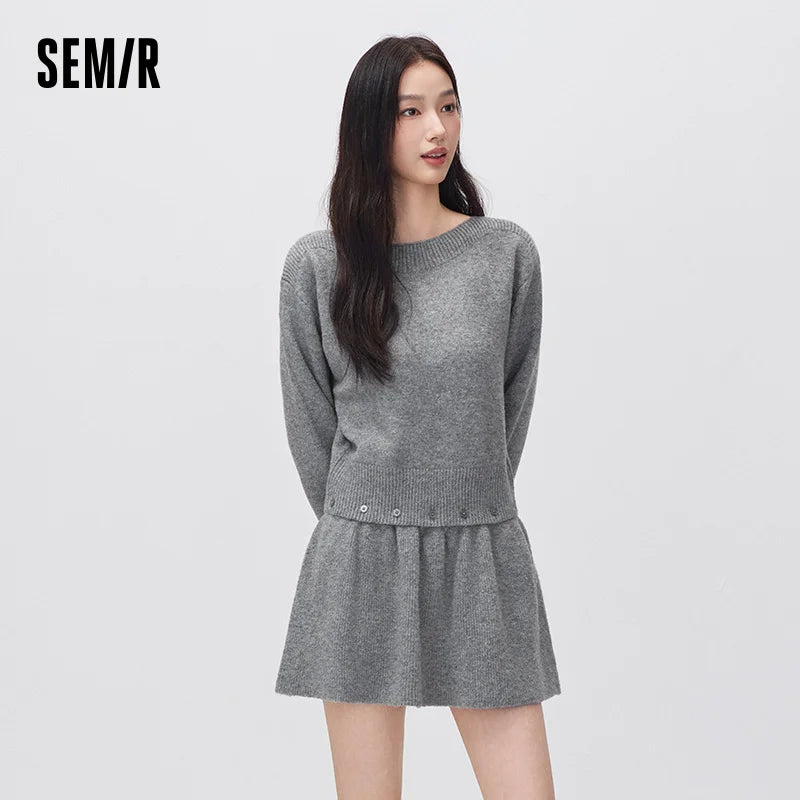 អាវយឺតប៉ាក់ Semir សម្រាប់នារី អាចដោះចេញបាន រចនាបថតិចតួចបំផុត ឆ្នាំ២០២៦ សម្លៀកបំពាក់រដូវរងាថ្មី ពាក់ប្រចាំថ្ងៃ រចនាបថទីក្រុង ធម្មតា អាកាសធាតុត្រជាក់ ស្រទាប់