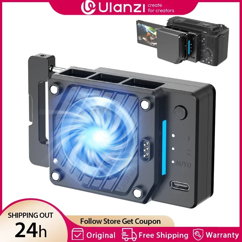 ឧបករណ៍ត្រជាក់កាមេរ៉ា Ulanzi CU01 ឧបករណ៍ត្រជាក់ម៉ាស៊ីនថតសំឡេង កង្ហារត្រជាក់ វិទ្យុសកម្ម ឧបករណ៍ថតសំឡេង 4K សម្រាប់ Sony Canon Nikon