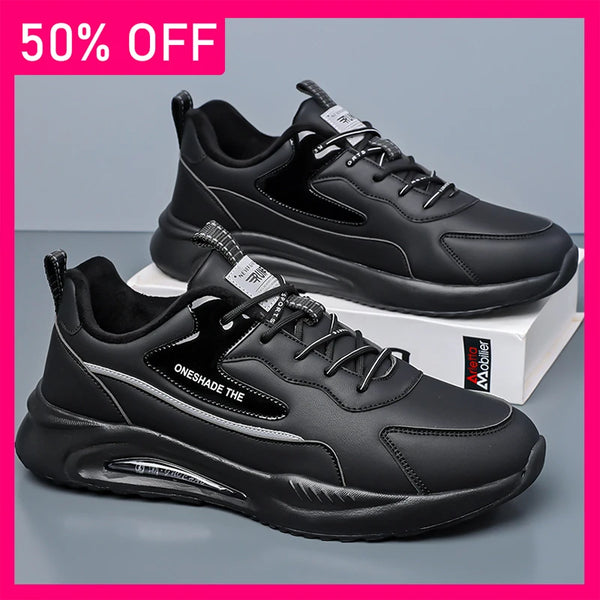 Men Sports Shoes Winter New Cotton Comfortable Soft Leather Outdoor Fitness Shoes Lightweight Versatile Casual Jogging Shoes