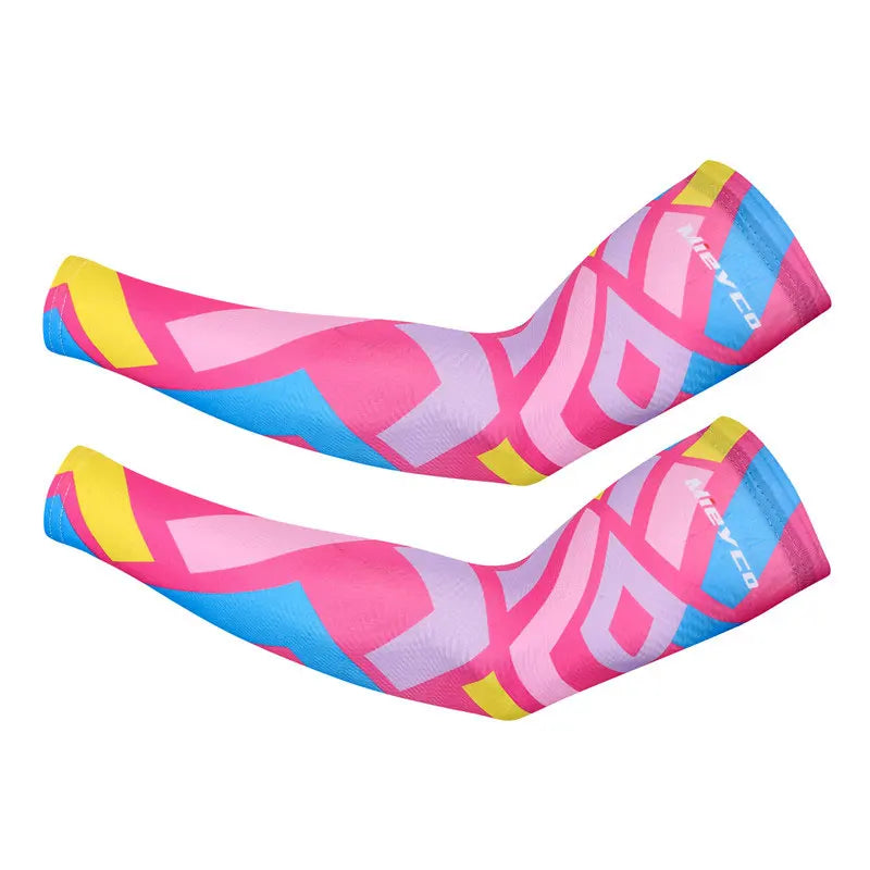 Mieyco Ice Fabric Arm Sleeves UV Protection Breathable Quick Dry Cooling Sun Protection for Cycling Running Fitness Basketball