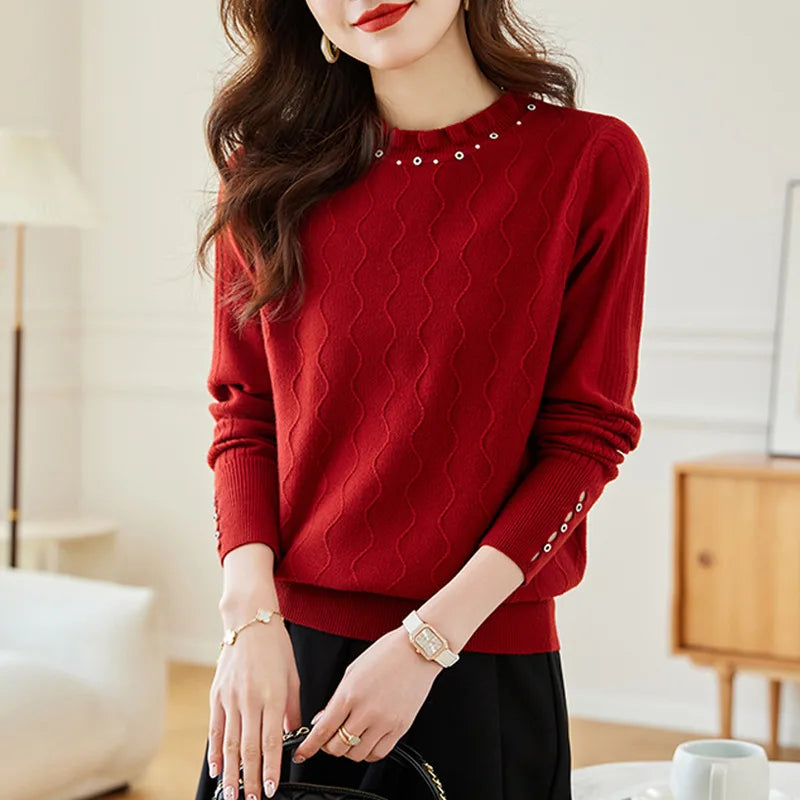 Female Clothing New Knitwear Jersey For Women Spring Autumn Woolen Blouse Winter Basic Wear Pullover Sweaters Knit Jumper Tops
