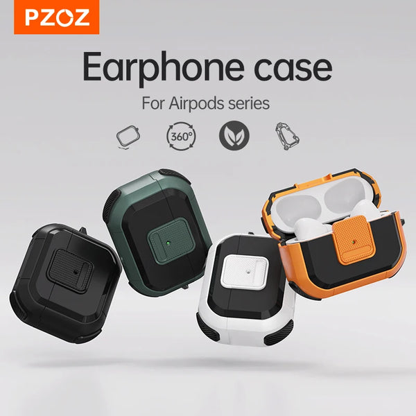 PZOZ For Apple Airpods Pro 2 2nd Generation Case Protective Cover For Airpods 3 3rd Earphone Case Secure Lock Clip With Keychain