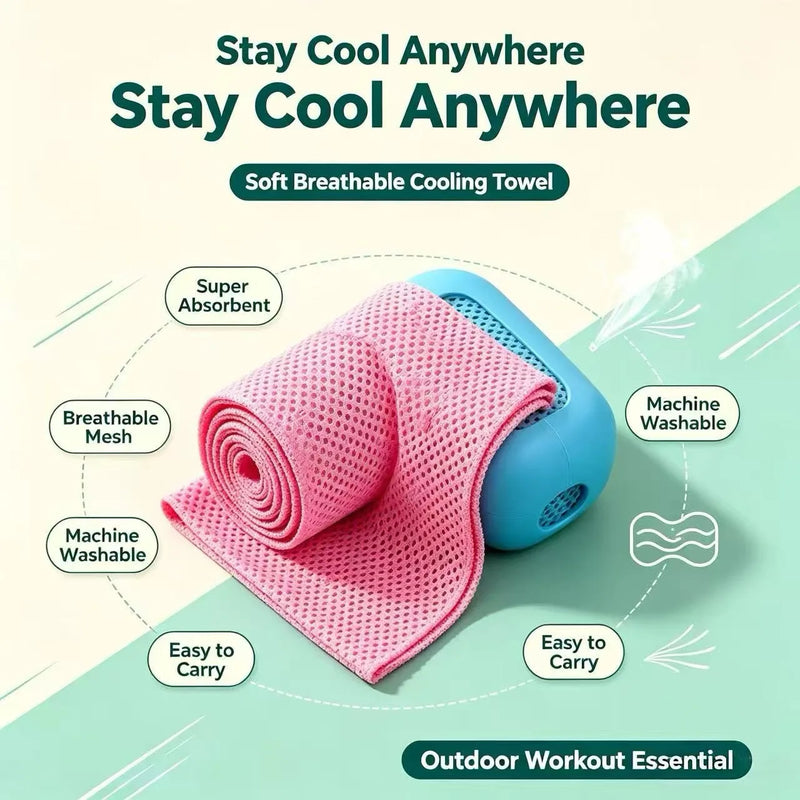 Outdoor Fitness Cooling Towel Sweat-Absorbing And Cooling Silicone-Covered Sports Towel for Hiking Bag