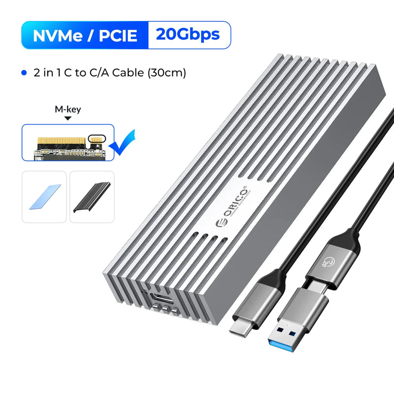 ORICO NVMe M.2 SSD Enclosure USB4 40Gbps PCIe3.0x4 20Gbps 10Gbps M.2 External Case Compatible with Thunderbolt 3/4