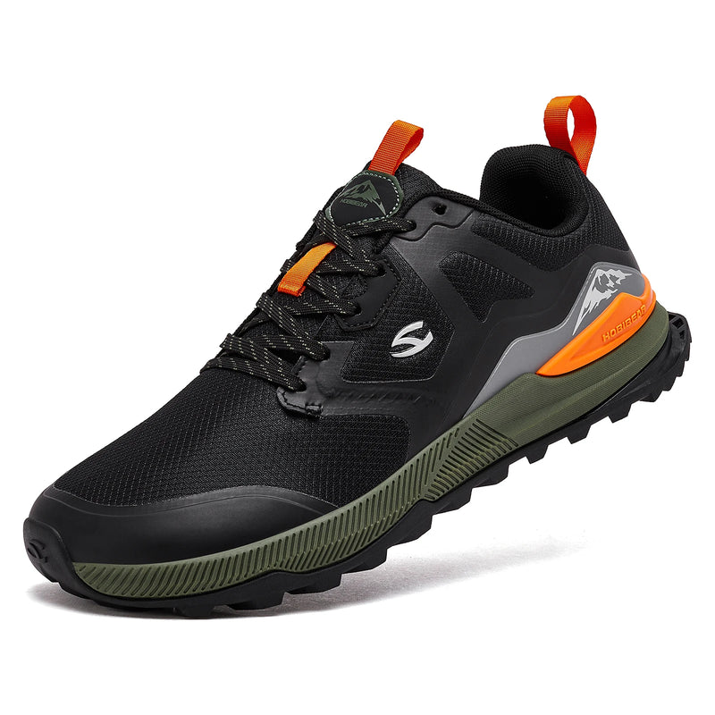 HOBIBEAR Unisex Hiking Shoes Women Men Trail Running Outdoor Sneakers Artificial Leather Non Slip Lace-Up Walking Shoes