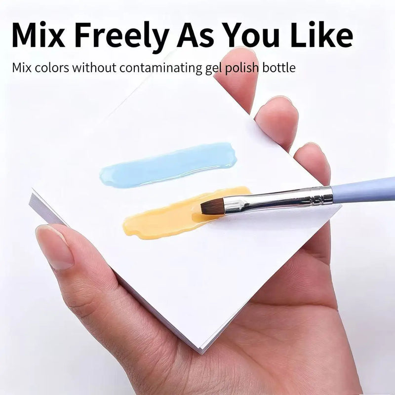 Disposable Nail Art Mixing Paper Pads Double Sided Waterproof Peel Off Nail Gel Polish Color Mixing Palette Book For Manicure Sa