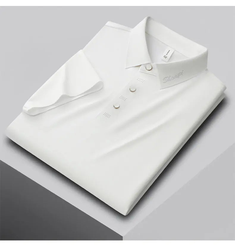 Men's Antibacterial Cooling Polo Shirt - UPF 50+ Sun Protection, Moisture Wicking & Odor Resistant, Quick-Dry Sport Top