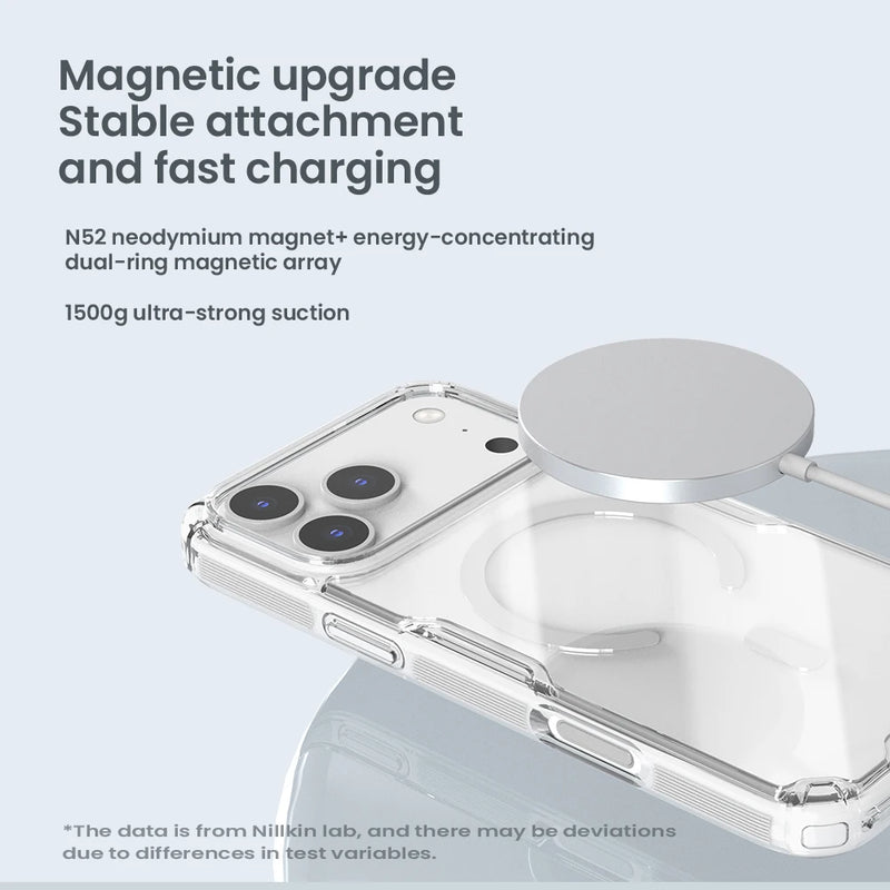 NILLKIN for iPhone 18/17 Pro Max MagSafe Case for iPhone 17 Air TPU Hybrid Classic Magnetic Case for iPhone 17 Transparent Cover