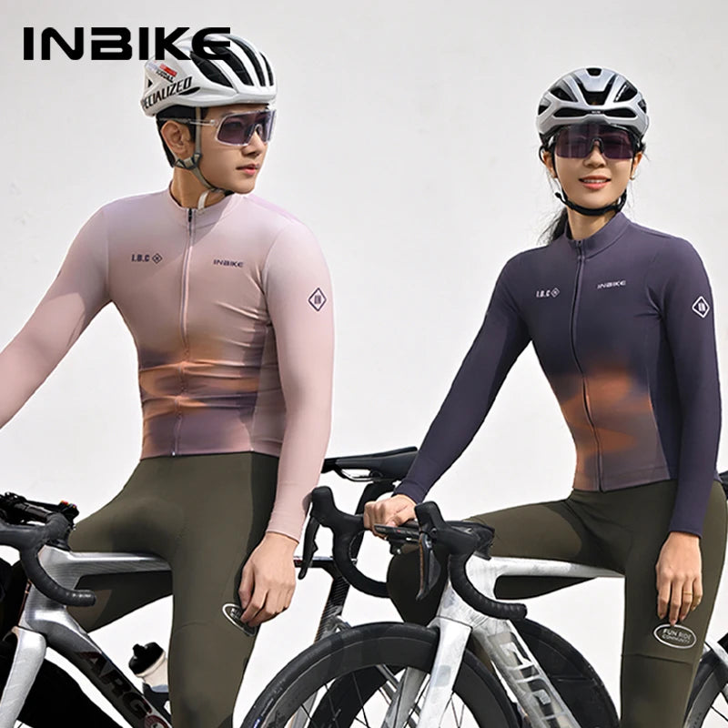 INBIKE Men's Cycling Jersey Fine Brushed Fleece Winter Thermal Bike Jacket for Road Bike Bicycle Riding MTB Cycling Clothing Man