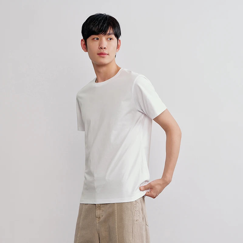 Semir T shirt Unisex Summer Cotton Cool Touch Solid Color Plus Size Couple Style Casual Comfortable Daily T shirts Tops Man