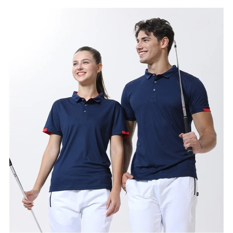 Men's short-sleeved Summer polo shirt  custom logo team cloth Quick-drying grid Fabric   light and breathable  sport business