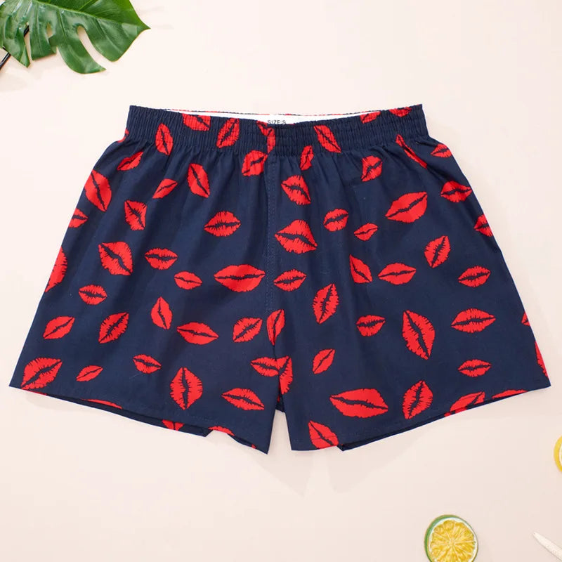 ខោ pajamas កប្បាសបោះពុម្ពទាន់សម័យសម្រាប់ស្ត្រី Lounge ស្តើងរដូវក្តៅខោខ្លីសម្រាប់គេងពេលយប់មានផាសុកភាព Pyjamas Femme