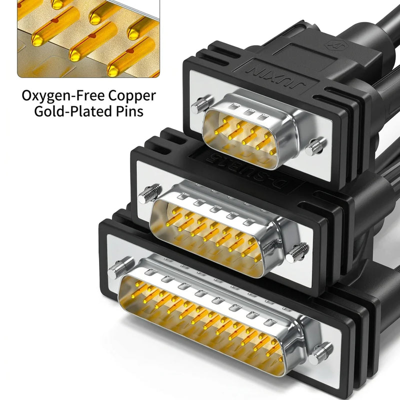 DIVEDEER DB9 DB15 DB25 Serial Cables Single-Ended RS232 Connector Wires with 9-Pin Terminal Blocks